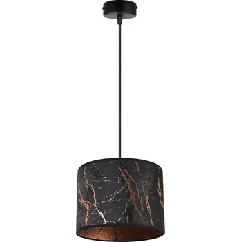 Závěsné svítidlo Werona 3, 1x černé textilní stínítko se vzorem, (fi 20cm), c