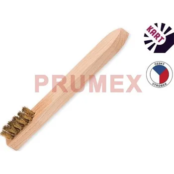 Drátěný kartáč Kartáč "mazáček" s krátkou dřevěnou rukojetí, 3-řadý mosazný vlnitý drát 0,25 mm/KART 1111125