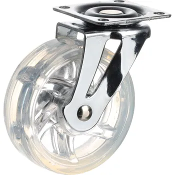 Nábytkové kování Interex Nábytkové kolečko bez brzdy 75 mm / Transparentní 75 mm
