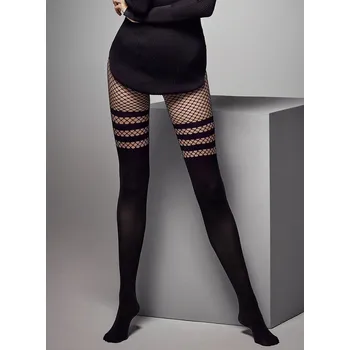Dámské punčochy Dámské punčochové kalhoty Veneziana Luna Rete 40 den nero/černá 3-M
