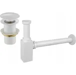 MEXEN/S - Umyvadlový sifon s výpustí click-clack bez přepadu, bílý 7991060-20