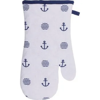 Chňapka Kuchyňská rukavice Moderní námořní v bílé barvě 32 cm