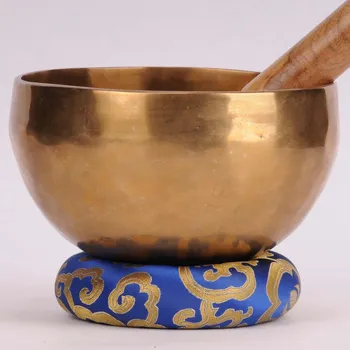 Tibetská mísa 850 g - průměr 16 cm, ručně tepaná, tón C, s paličkou a podložkou v ceně