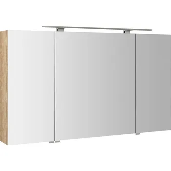 Koupelnový nábytek Sapho MIRRÓ galerka s LED osvětlením, 3x dvířka, 120x70x16cm, dub alabama, MC121-0022