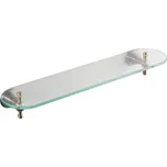 SAPHO - DIAMOND skleněná police, čiré sklo, bronz 1318-15