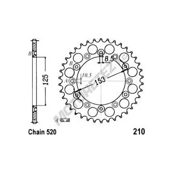 Řetězová sada pro motocykl Duralová rozeta HONDA CR 250 R rok 92-95, 05-08