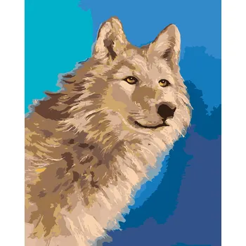 ZUTY Malování podle čísel - VLK PORTRÉT II (D. RUSTY RUST) Rozměr: 40x50 cm, Rámování: bez rámu a bez vypnutí plátna