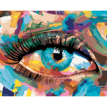 ZUTY Malování podle čísel - ABSTRAKTNÍ FLUORITOVÉ OKO Rozměr: 40x50 cm, Rámování: bez rámu a bez vypnutí plátna