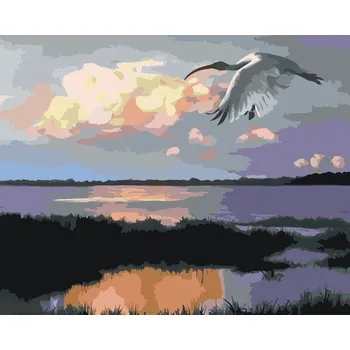 ZUTY Malování podle čísel - LETÍCÍ IBIS (D. RUSTY RUST) Rozměr: 40x50 cm, Rámování: bez rámu a bez vypnutí plátna