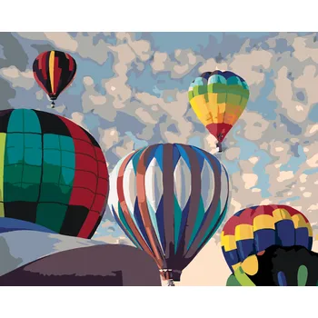 ZUTY Malování podle čísel - DUHOVÉ HORKOVZDUŠNÉ BALONY (DENNIS FRATES) Rozměr: 40x50 cm, Rámování: bez rámu a bez vypnutí plátna