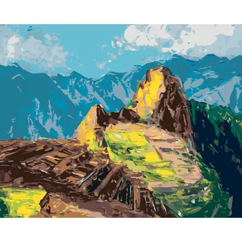 ZUTY Malování podle čísel - MACHU-PICCHU V PERU Rozměr: 40x50 cm, Rámování: bez rámu a bez vypnutí plátna