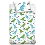 Dětské povlečení do postýlky DINOSAUŘÍ KAMARÁDI, zeleno-modré, bavlna hladká, 100x135cm + 40x60cm