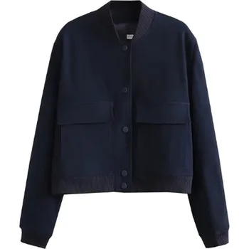 Dámská casual bunda Dámská krátká jarní/podzimní bunda "bomber" Barva: tmavě modrá, Velikost: M