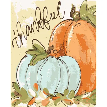 ZUTY Malování podle čísel - MODRÁ A ORANŽOVÁ DÝNĚ (HALEY BUSH) Rozměr: 40x50 cm, Rámování: bez rámu a bez vypnutí plátna