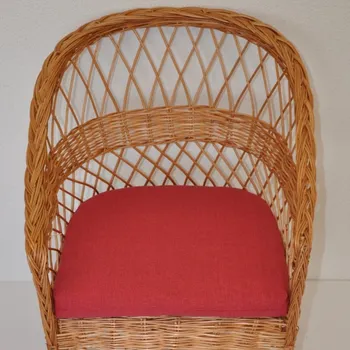 Podsedák Nábytek PEGAS Polstr na křeslo z vrbového proutí - látka vínový melír