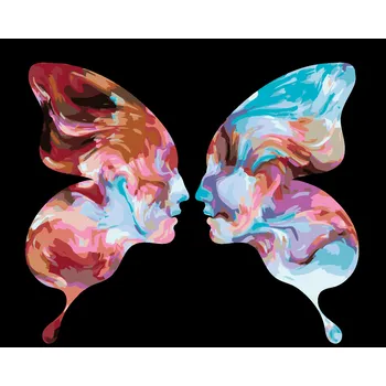 ZUTY Malování podle čísel - MOTÝL JAKO 2 LIDSKÉ OBLIČEJE Rozměr: 40x50 cm, Rámování: vypnuté plátno na rám