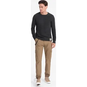 Pánské kalhoty Pánské kalhoty s kapsami V2 OM-PACG-0189 hnědé