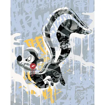 ZUTY Malování podle čísel - PEPÉ LE PEW GRAFFITI (LOONEY TUNES) Rozměr: 40x50 cm, Rámování: bez rámu a bez vypnutí plátna