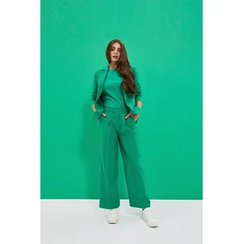 Dámské kalhoty Široké nohavice Moodo zelená 2181232