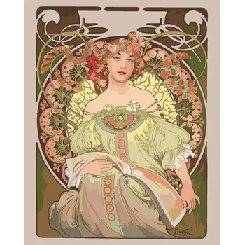 ZUTY Malování podle čísel - SEN (ALFONS MUCHA) Rozměr: 40x50 cm, Rámování: bez rámu a bez vypnutí plátna