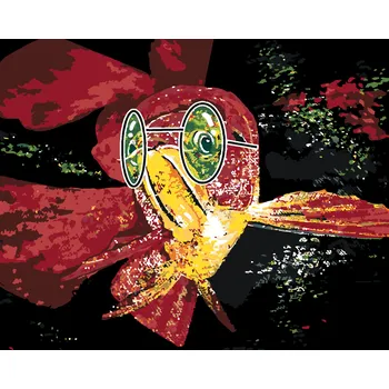 ZUTY Malování podle čísel - RYBA SE ZELENÝMI BRÝLEMI Rozměr: 40x50 cm, Rámování: bez rámu a bez vypnutí plátna