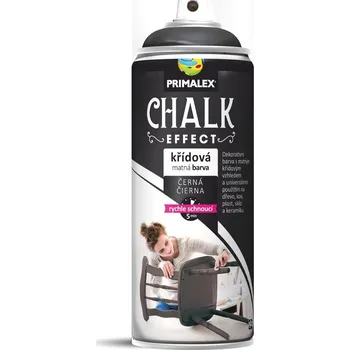 Barva ve spreji PRIMALEX CHALK EFFECT křídová matná barva ve spreji 400 ml Černá MAT