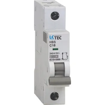 Jistič LC TEC Elektrický jistič HBS - 1-pólový, 10kA Jmenovitý proud In: 2 A, Charakteristika: B