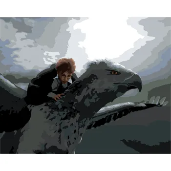 ZUTY Malování podle čísel - HARRY POTTER LETÍCÍ NA KLOFANOVI Rozměr: 40x50 cm, Rámování: bez rámu a bez vypnutí plátna