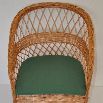 Podsedák Nábytek PEGAS Polstr na křeslo z vrbového proutí - látka tmavě zelený melír