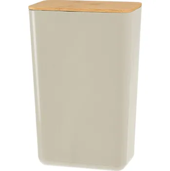 Úložný box Úložný box s bambusovým víkem Roger, 13 x 20,7 x 8 cm, béžová