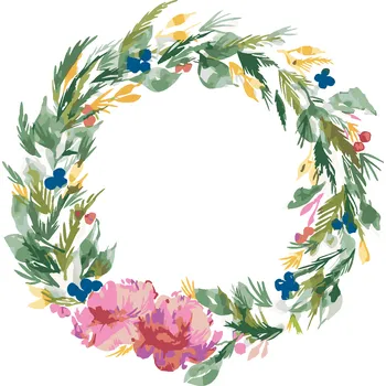 Hračka ZUTY Malování podle čísel - ZIMNÍ VĚNEC Z PIVONĚK (ALEXANDRIA GILBERT) Rozměr: 40x50 cm, Rámování: bez rámu a bez vypnutí plátna