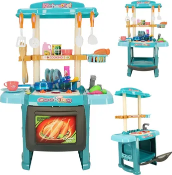 Dětská kuchyňka Dětská plastová kuchyňka se světlem a kohoutkem 70 x 49 x 30 cm modrá