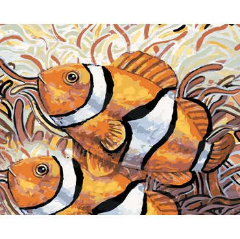 ZUTY Malování podle čísel - DVĚ RYBY - NEMO Rozměr: 40x50 cm, Rámování: bez rámu a bez vypnutí plátna