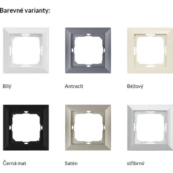 vypínač Abex Rámečky - série PERLA barva: stříbrná - 1-rámeček