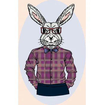 ZUTY Malování podle čísel - KRÁLÍK HIPSTER Rozměr: 40x50 cm, Rámování: bez rámu a bez vypnutí plátna