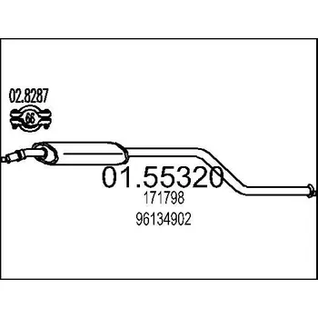 Tlumič výfuku Střední tlumič výfuku MTS 01.55320