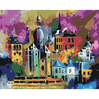 ZUTY Malování podle čísel - BAREVNÉ MĚSTO Rozměr: 40x50 cm, Rámování: bez rámu a bez vypnutí plátna