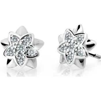 Náušnice ŠPERKY-NM, Zlaté dívčí náušnice v bílém zlatě 1708 šroubek Barva kamene: červená - rubín, Barva zlata: žlutá