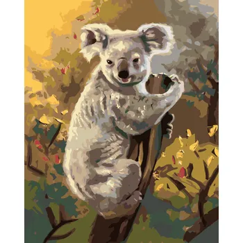 ZUTY Malování podle čísel - KOALA NA KMENI STROMU (D. RUSTY RUST) Rozměr: 40x50 cm, Rámování: vypnuté plátno na rám