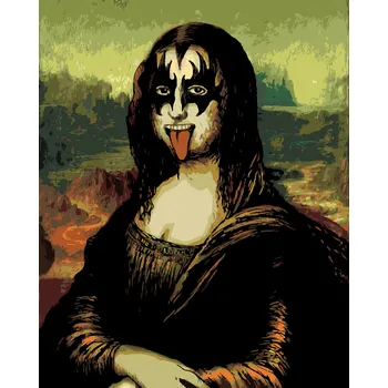 ZUTY Malování podle čísel - MONA LISA JAKO ROCKOVÁ HVĚZDA Rozměr: 40x50 cm, Rámování: bez rámu a bez vypnutí plátna