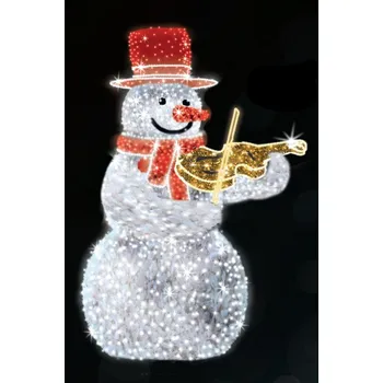Vánoční osvětlení Polamp POL-1004G - 3D dekorace - Sněhulák s houslemi - 250X160CM