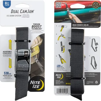 Upínací popruh NITE IZE Upínací popruh DUAL CAMJAM® TIE DOWN velikost / délka lana: Dual CamJam Tie Down System 8ft