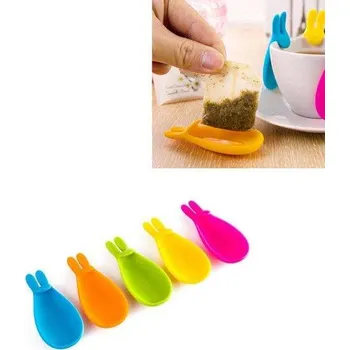 Silikonový držák na čajový sáček | rozlišovač na skleničky, styl zajíček - náhodná barva