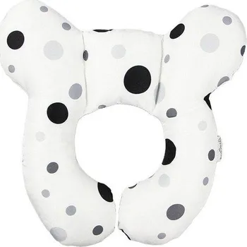 Dekorativní polštářek Polštářek za krk | podhlavníček do kočárku, styl medvídek - Bílé kolo