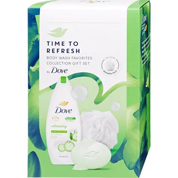 Sprchový gel Dove dárková sada Time To Refresh (sprch. gel 250 ml + mýdlo 90g + těl. houba)