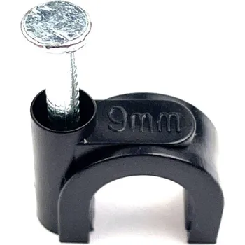 Příslušenství pro plot EU SELECT Kabelážní příchytka oválná černá 12mm 12 mm