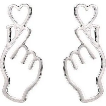 Náušnice Originální náušnice s kamínky | náušnice kočky, srdce, 1 pár - Styl srdce 1