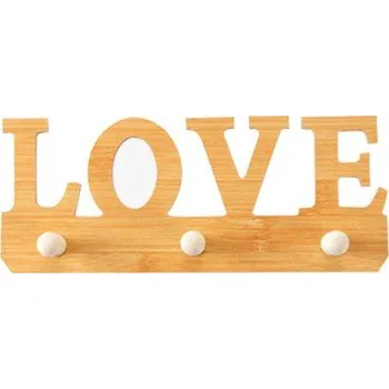 Věšák Dřevěný věšák na stěnu | samolepící háčky - V1