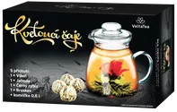 Velta Tea Dárková kazeta Kvetoucí čaje zelené 4x 6 g + černá konvice 0,6 l