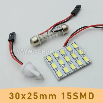 LED panel SMD LED panel 30x25mm 15smd s adaptérem pro sufitku 31 - 44mm a T10 (1ks led smd panel s adaptérem pro sufitku 31-44mm a T10)
